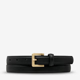 In Your Eyes Belt - Black Nappa/Gold - The Stockroom NZ