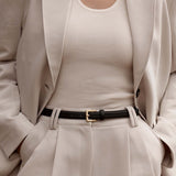 In Your Eyes Belt - Black Nappa/Gold - The Stockroom NZ