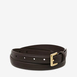 In Your Eyes Belt - Choc Nappa/Gold