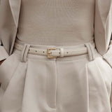 In Your Eyes Belt - Ivory Nappa/Gold - The Stockroom NZ