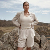 In Your Eyes Belt - Ivory Nappa/Gold - The Stockroom NZ