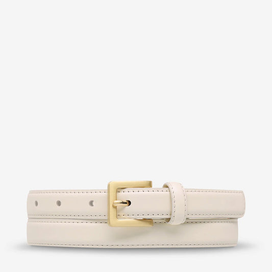In Your Eyes Belt - Ivory Nappa/Gold - The Stockroom NZ