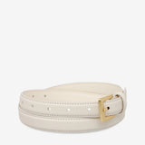 In Your Eyes Belt - Ivory Nappa/Gold - The Stockroom NZ