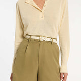 In Your Eyes Belt - Ivory Nappa/Gold - The Stockroom NZ