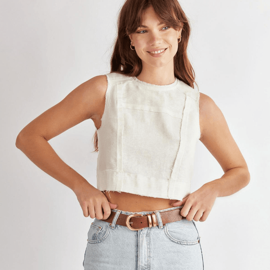 Let it Be Belt - Tan/Gold by Status Anxiety - The Stockroom NZ
