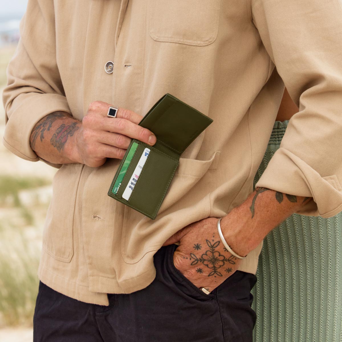 Noah - Mens Wallet in Khaki by Status Anxiety - The Stockroom NZ